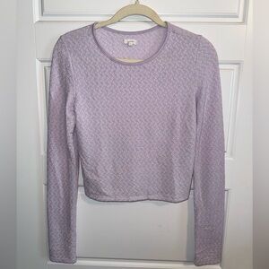 Aerie Lilac Textured Long Sleeve Top